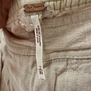 Free People Beige Linen Trousers